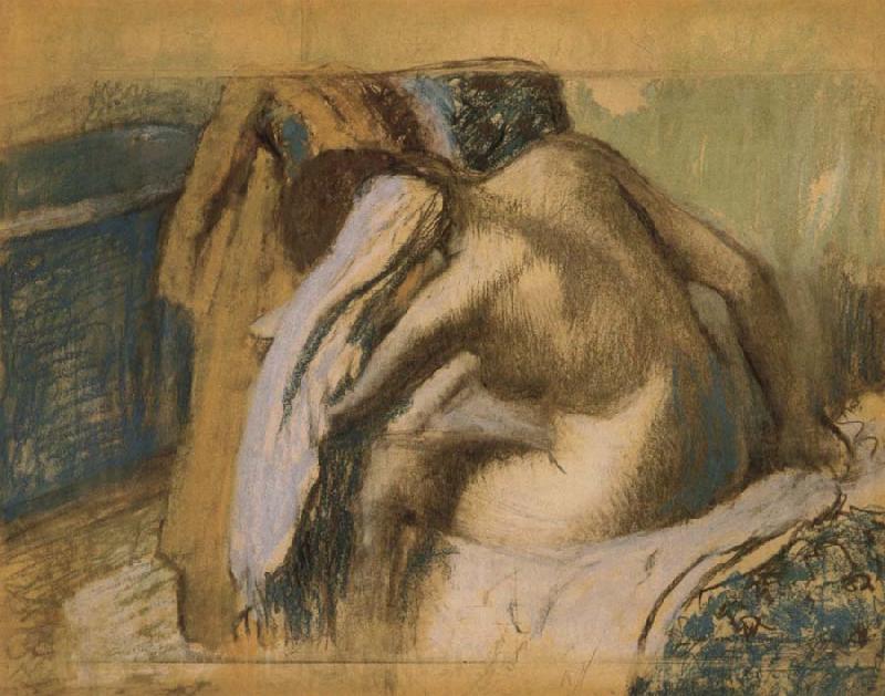 Edgar Degas Woman drying her hair after the bath France oil painting art